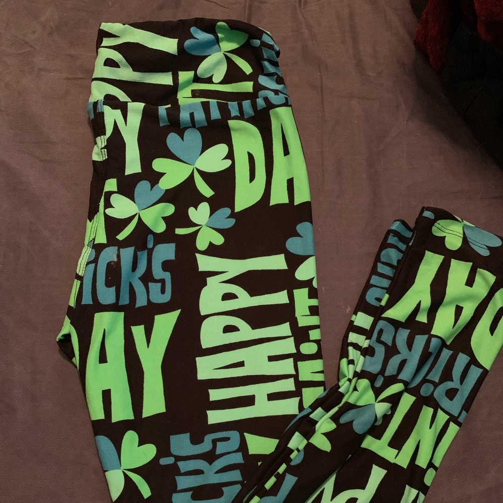 LuLaRue OS Leggings, St. Patricks never worn.